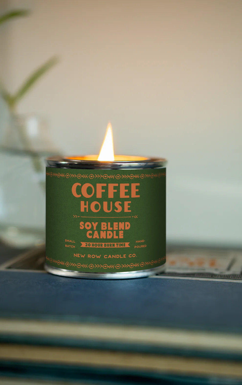 Coffee House Wood Wick Paint Tin Candle | Quarter Pint Tin Candle