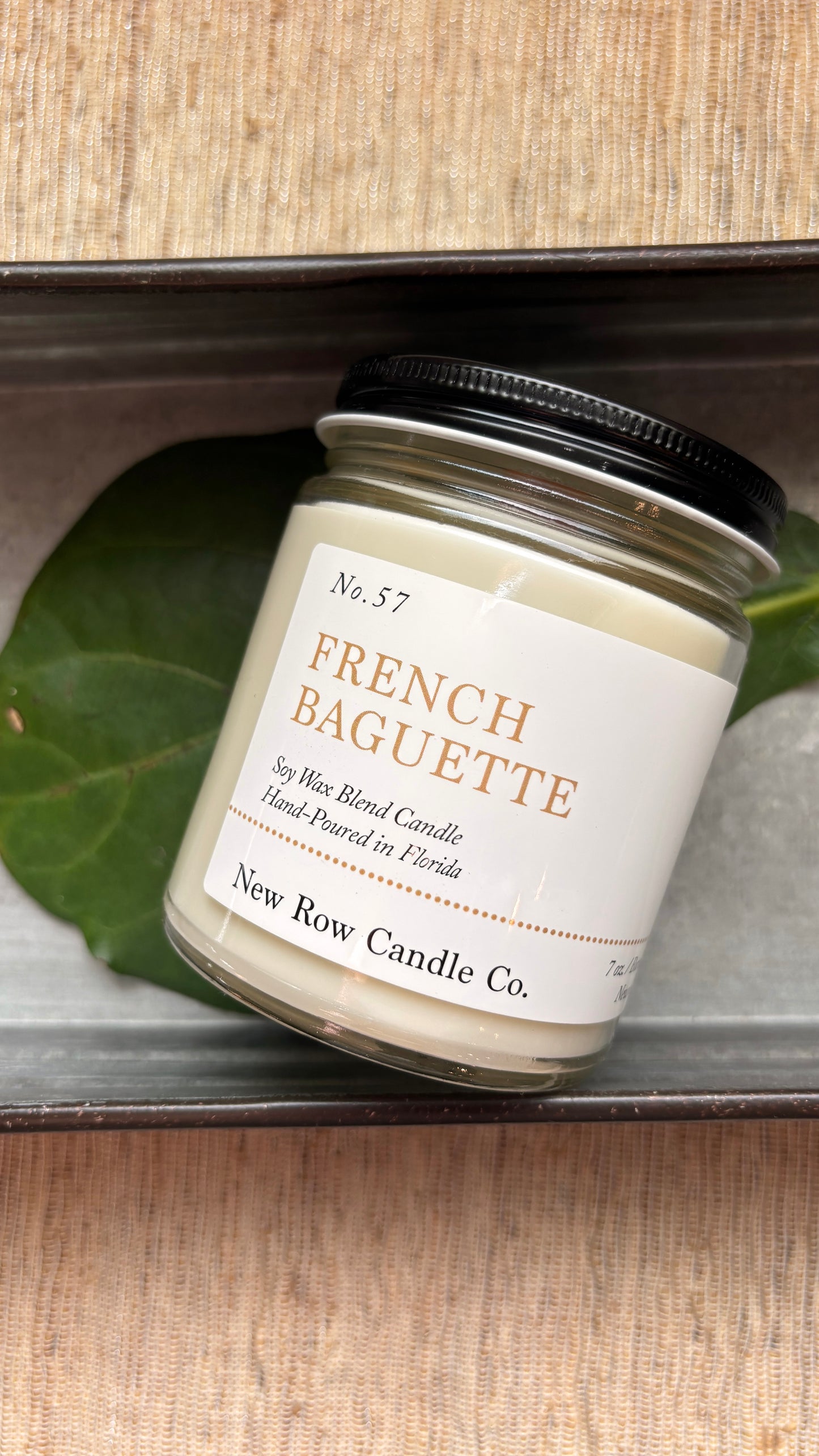 New Row Candle Co French Baguette Wood Wick Farmhouse 7 oz Candle