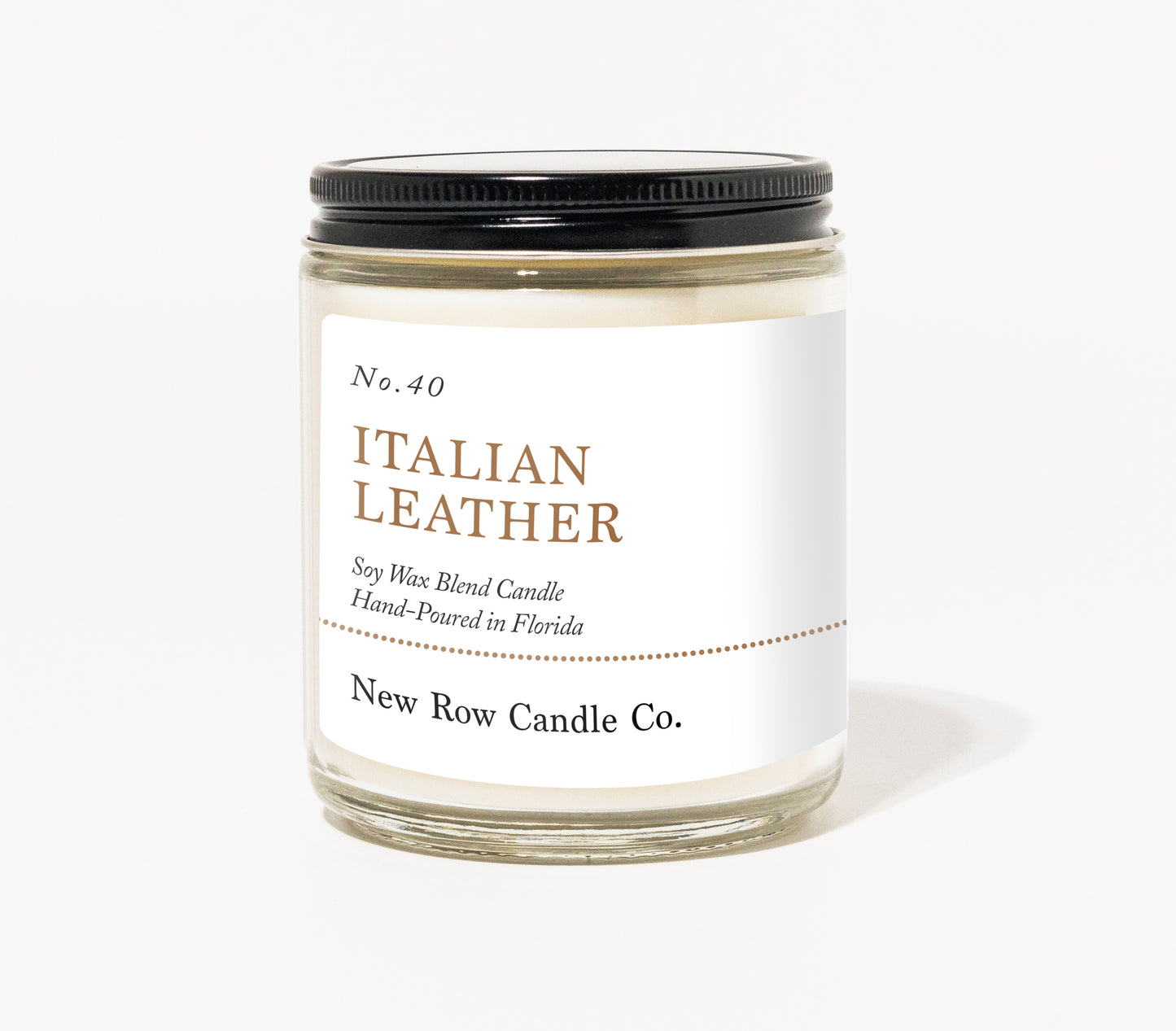 Italian Leather Wood Wick Farmhouse Candle
