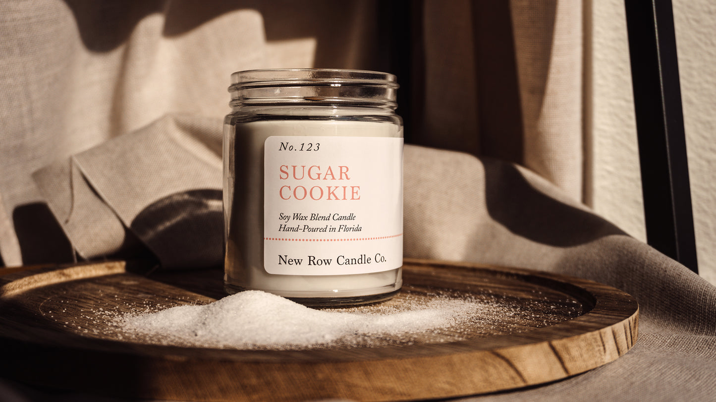 New Row Candle Co Sugar Cookie Wood Wick Farmhouse 7 oz Candle