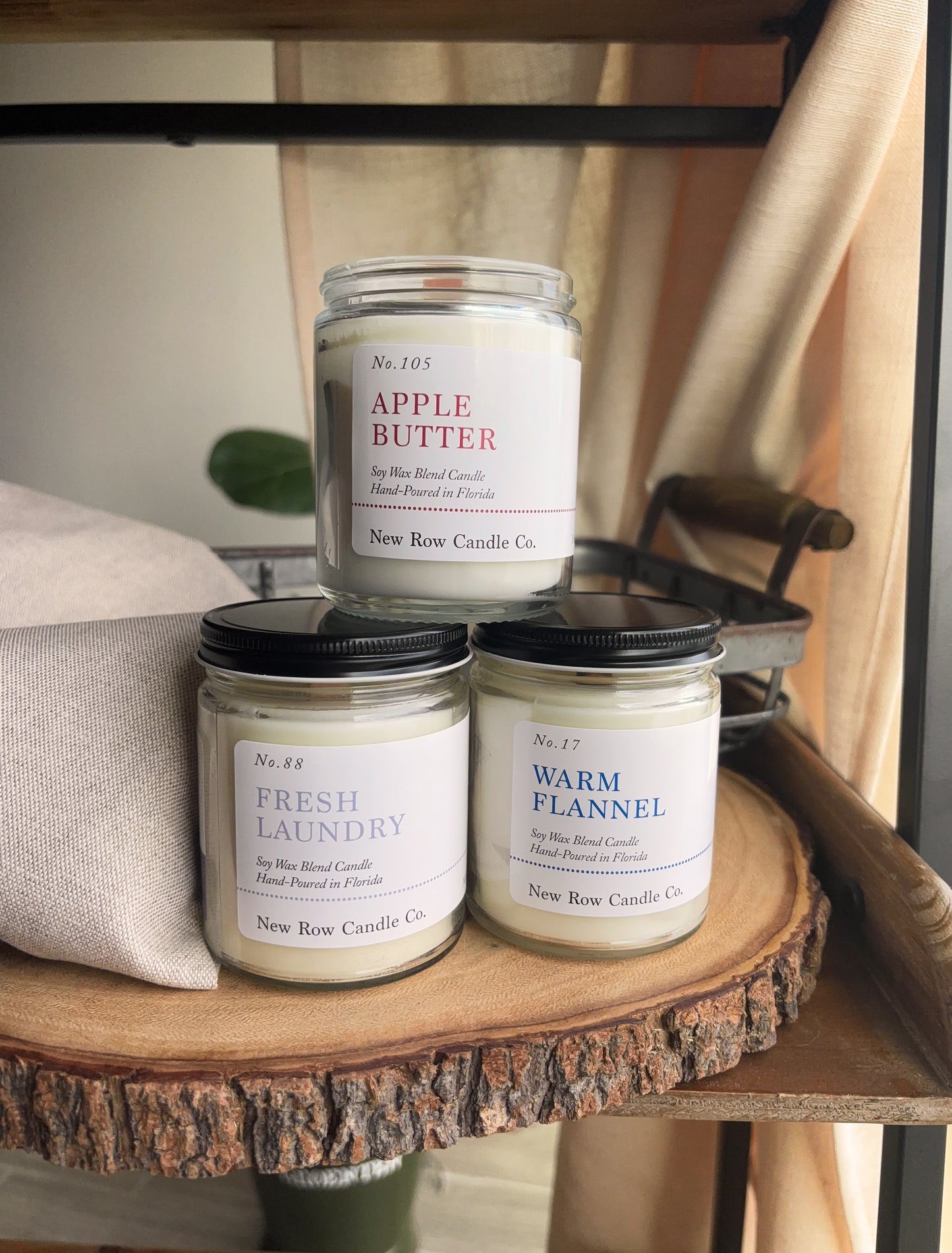 New Row Candle Co Wood Wick Farmhouse 7 oz Candle Collection