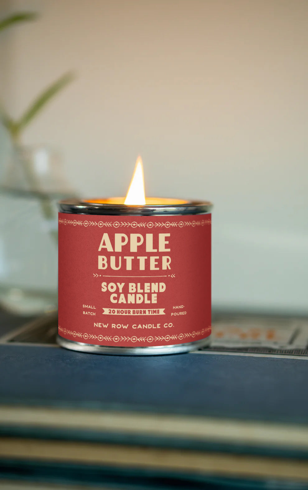 Apple Butter Wood Wick Paint Tin Candle | Quarter Pint Tin Candle