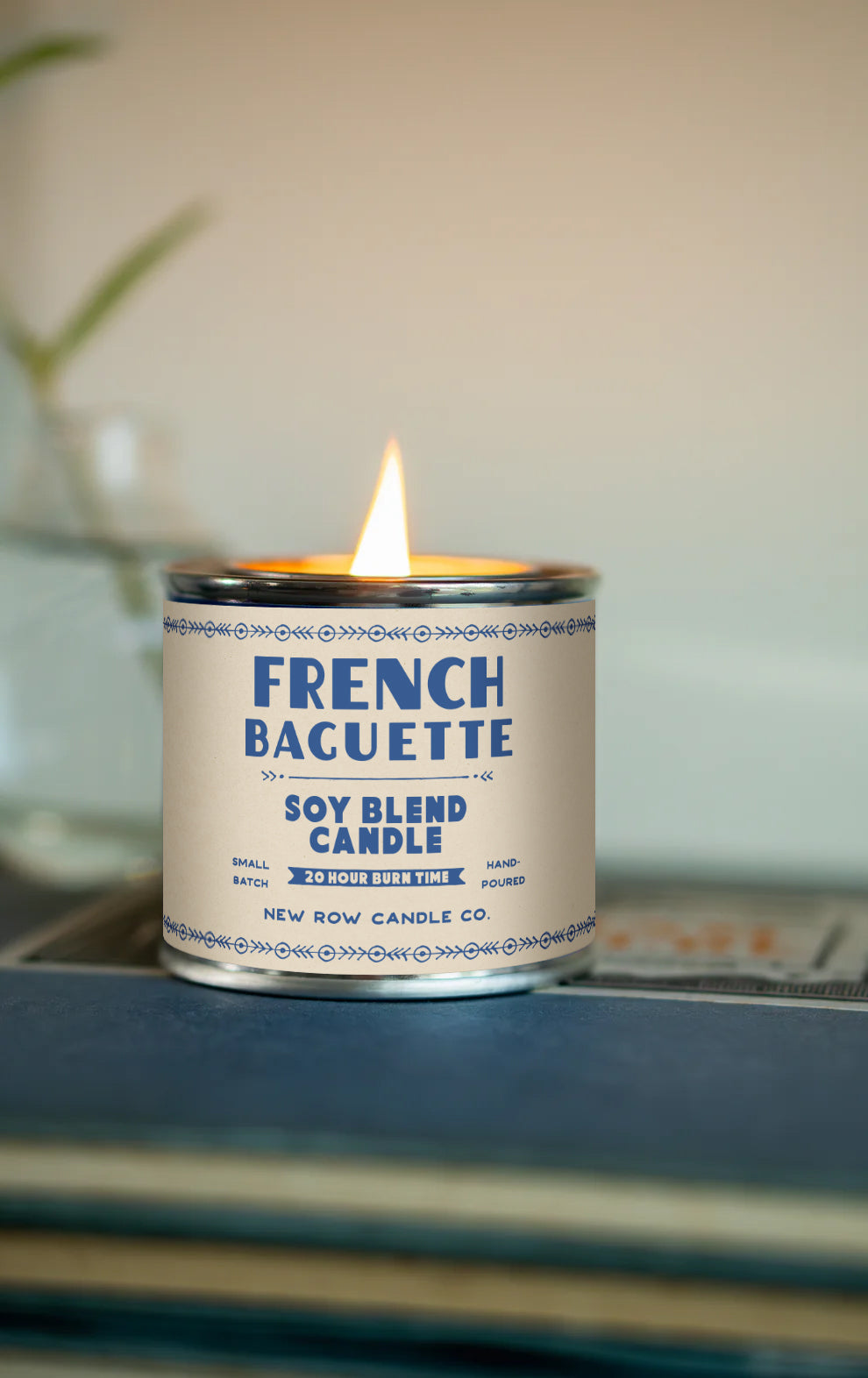 French Baguette Wood Wick Paint Tin Candle | Quarter Pint Tin Candle