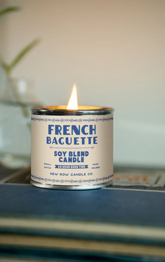 French Baguette Wood Wick Paint Tin Candle | Quarter Pint Tin Candle