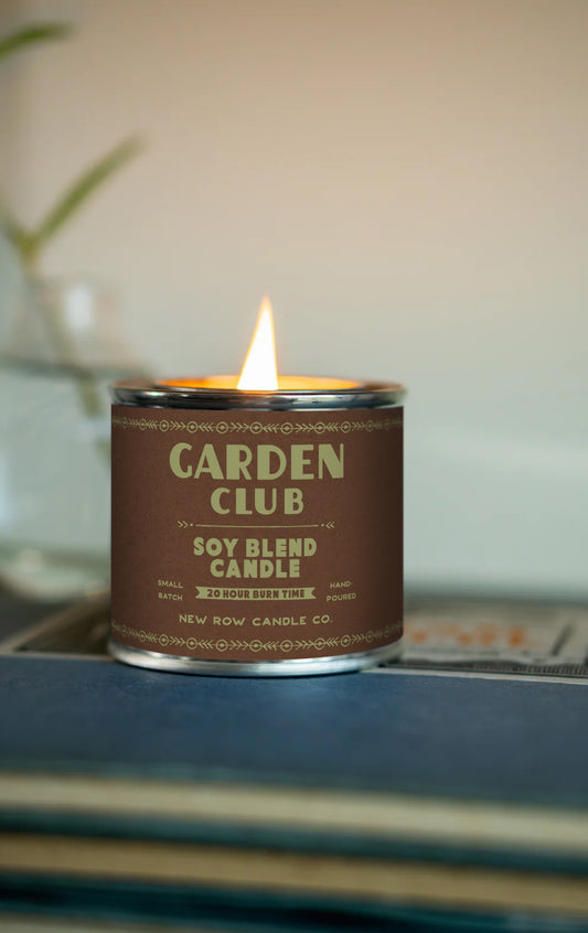 Garden Club Wood Wick Paint Tin Candle | Quarter Pint Tin Candle