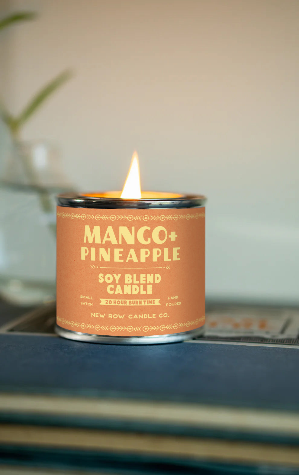 Mango + Pineapple Wood Wick Paint Tin Candle | Quarter Pint Tin Candle