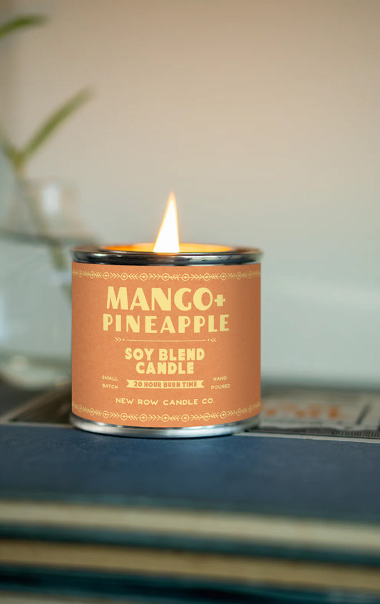 Mango + Pineapple Wood Wick Paint Tin Candle | Quarter Pint Tin Candle